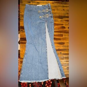 Understated Leather Western Midi Skirt